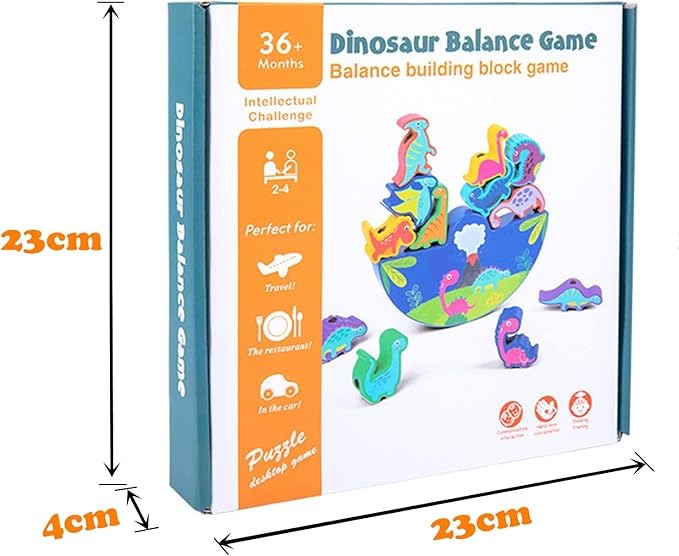 Dinosaur Toy from 3-5 Years Wooden Toy Stacking Game Wooden Balancing Stacking Stones Game 3D Montessori Threading Game Wooden Toy Motor Skills Toy Learning Toy Gifts for Children
