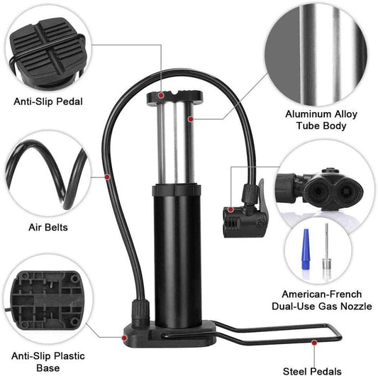 High Pressure Foot Air Pump – Heavy-Duty Mini Foot Pump for car and bike